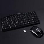 Pravix KM818 Curvy Mini Wireless Office Keyboard + Mouse Combo - Black