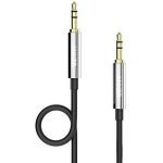 Anker Audio AUX Stereo Cable- Male to Male 3.5mm Gold plated Jack- Black (A7123H12)