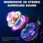 ⁦ONIKUMA K15 RGB Foldable Stereo Gaming Headset - Detachable Noise Canceling Mic - Mobile /PC /PS4 PS5/XBOX ⁩ - الصورة ⁦5⁩