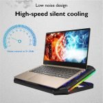 ⁦VOVO V-07 Gaming Laptop Cooling Pad Stand - 5x Blue Led Fans - RGB Side Lights -12 to15 Inch⁩ - الصورة ⁦4⁩