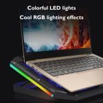 ⁦VOVO V-07 Gaming Laptop Cooling Pad Stand - 5x Blue Led Fans - RGB Side Lights -12 to15 Inch⁩ - الصورة ⁦2⁩