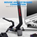 Redragon SCEPTER ELITE HA311 RGB Headphones Stand with 4 USB 2.0 HUB Ports & Mouse Bungee - Image 3