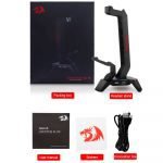 Redragon SCEPTER ELITE HA311 RGB Headphones Stand with 4 USB 2.0 HUB Ports & Mouse Bungee - Image 6