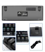 Redragon K613 JAX 60% Compact Rainbow Wired Mechanical Keyboard - 61 Keys - Brown Switches-USB Type-C detachable cable // Black - Image 4