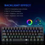 Redragon K613 JAX 60% Compact Rainbow Wired Mechanical Keyboard - 61 Keys - Brown Switches-USB Type-C detachable cable // Black - Image 3