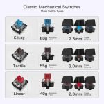 ⁦REDRAGON K630 Dragonborn 60% RGB Gaming Mechanical Keyboard - Linear RED Switch | Black⁩ - الصورة ⁦5⁩