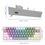 REDRAGON K616 FIZZ PRO 60% RGB Wireless / Bluetooth / Wired Gaming Mechanical Keyboard – Red Switch | White / Grey - Image 6