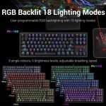 Redragon K598 KNIGHT Wireless RGB Mechanical Gaming TKL Keyboard - Brown Switches | Black - الصورة 6