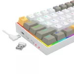 ⁦Redragon K530 DRACONIC PRO 60% RGB Bluetooth / Wired Mechanical Keyboard - Brown Switches | (YL&WT&GY)⁩ - الصورة ⁦4⁩