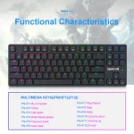 REDRAGON K539 ANUBIS 80% TKL Wireless / BT RGB Gaming Mechanical Keyboard - Low Profile Brown Switches | White - Image 7