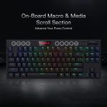 REDRAGON K622 HORUS TKL 80% RGB Gaming Mechanical Keyboard - Low Profile Red Switches | Black - Image 5