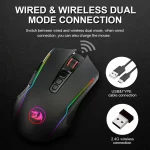 REDRAGON M910-KS RANGER RGB Wireless / Wired Gaming Mouse - 8000 DPI | Black - Image 2