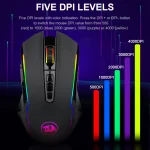 REDRAGON M910-KS RANGER RGB Wireless / Wired Gaming Mouse - 8000 DPI | Black - Image 4