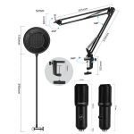 Yanmai Q10B Studio USB Condenser Microphone Professional Vlogging Kit | Black - Image 9