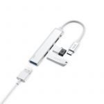 ⁦HAVIT HB41 Type-c Hub To 4xUSB - Transfer rate up to 5Gbps | Silver⁩ - الصورة ⁦3⁩