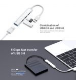 ⁦HAVIT HB41 Type-c Hub To 4xUSB - Transfer rate up to 5Gbps | Silver⁩ - الصورة ⁦4⁩