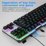 ⁦AULA F3087 TKL Mechanical Gaming Keyboard - Blue Switch - Rainbow backlight | Black / Silver⁩ - الصورة ⁦5⁩