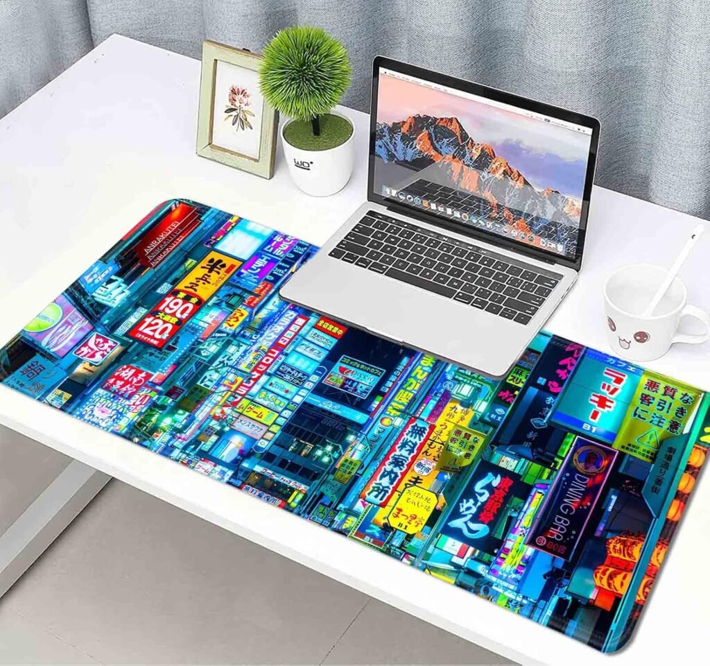 Japanese Neon street Mouse Pad