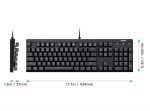 Aukey KM-G6 Gaming Keyboard Mechanical Full Size Wired USB - Rainbow 6 Color LED Backlit - Blue Switch - Full N-Key Rollover Durable & Water-Resistant For PC Black