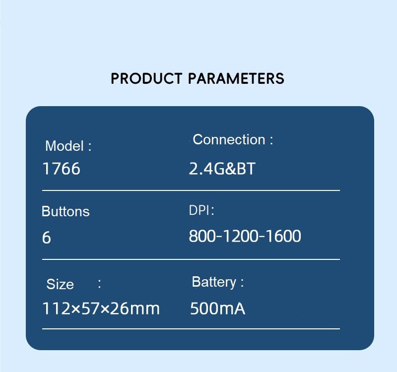 R8 1766 Rechargeable Transparent Dual-Mode Mouse