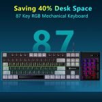 Xunfox K80 Rainbow TKL Gaming Mechanical Keyboard - AR / EN 87 Key - Blue Switch | Black / Grey - Image 2