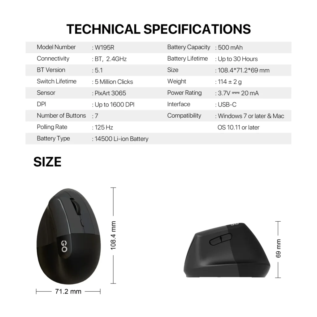 Fantech W195R Vertical Mouse