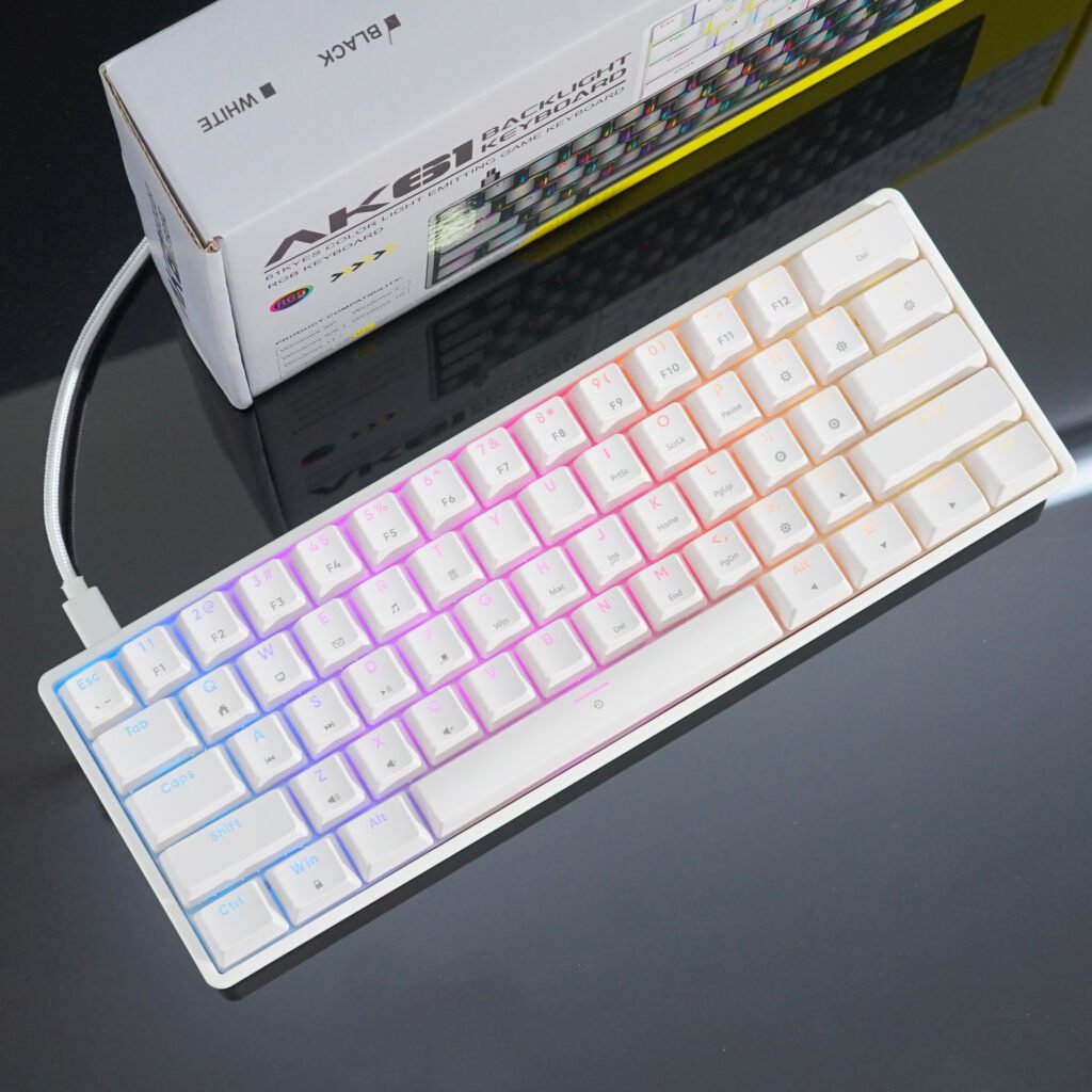 ASESTEK AK61 60% Gaming Keyboard white