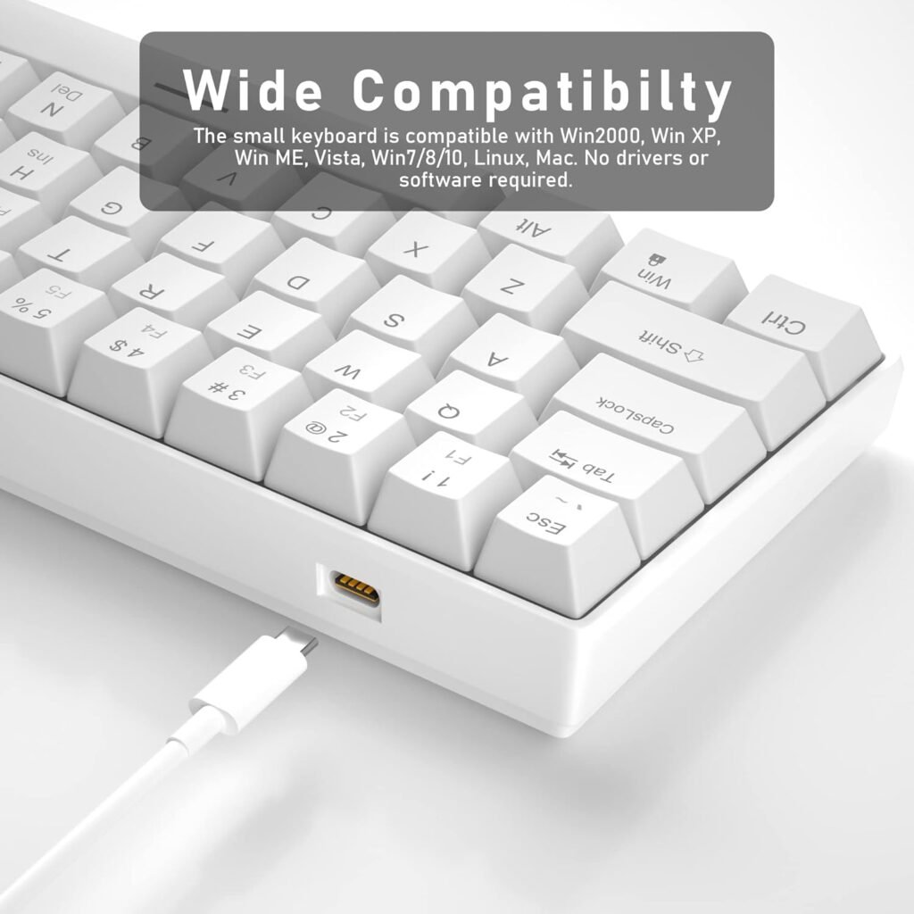 ASESTEK AK61 60% Gaming Keyboard white