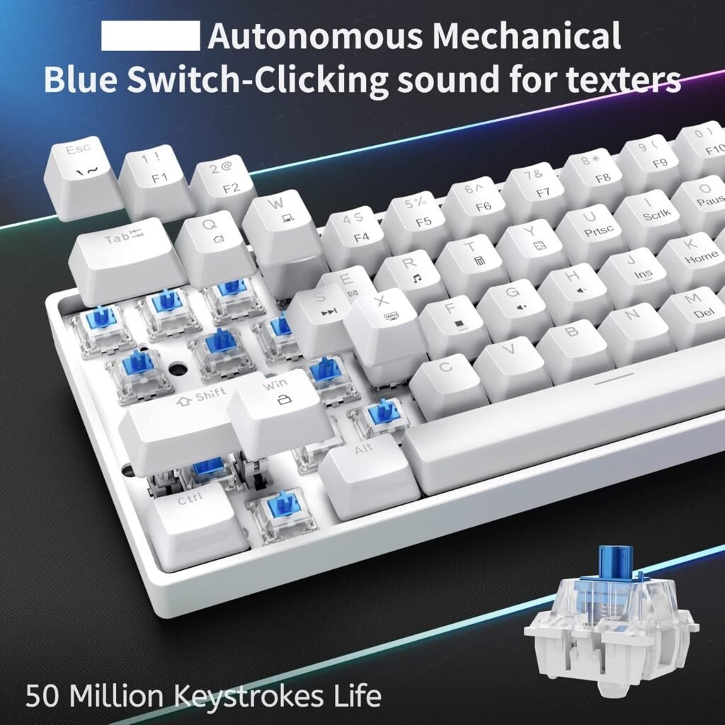 ASESTEK AK61 60% Gaming Keyboard white