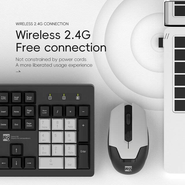 R8 1712 Wireless Keyboard Mouse Combo