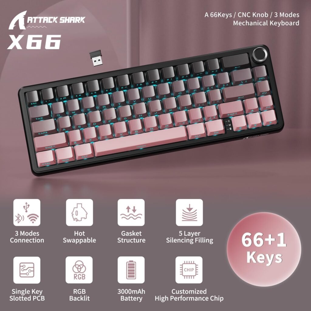 ATTACK SHARK X66 Wireless 60% Keyboard bb