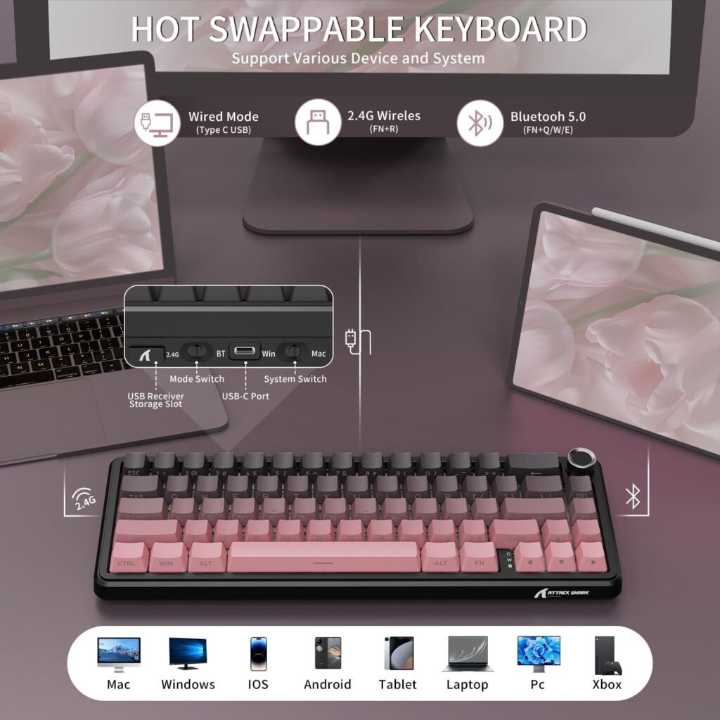 ATTACK SHARK X66 Wireless 60% Keyboard bb